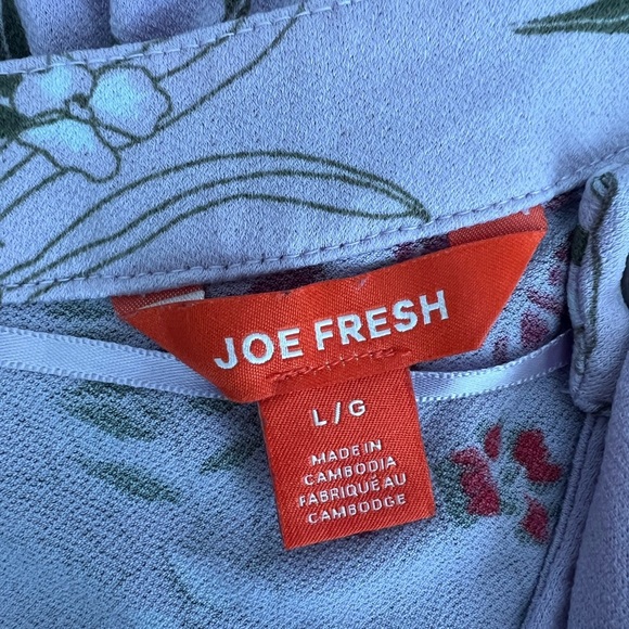 Joe Fresh Purple Floral Sleeveless V-Neck Sundress Large Women's - Picture 4 of 5